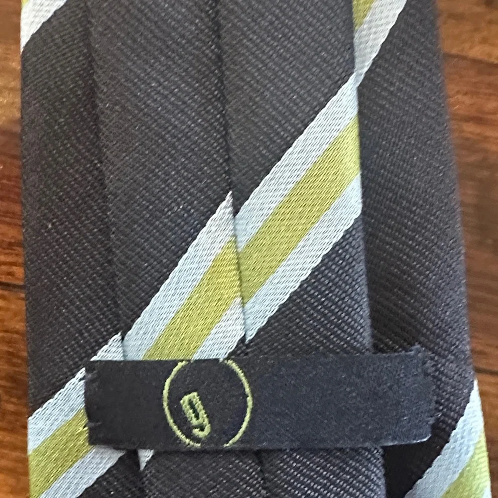 Gymboree Navy Tie with Lime Stripes
